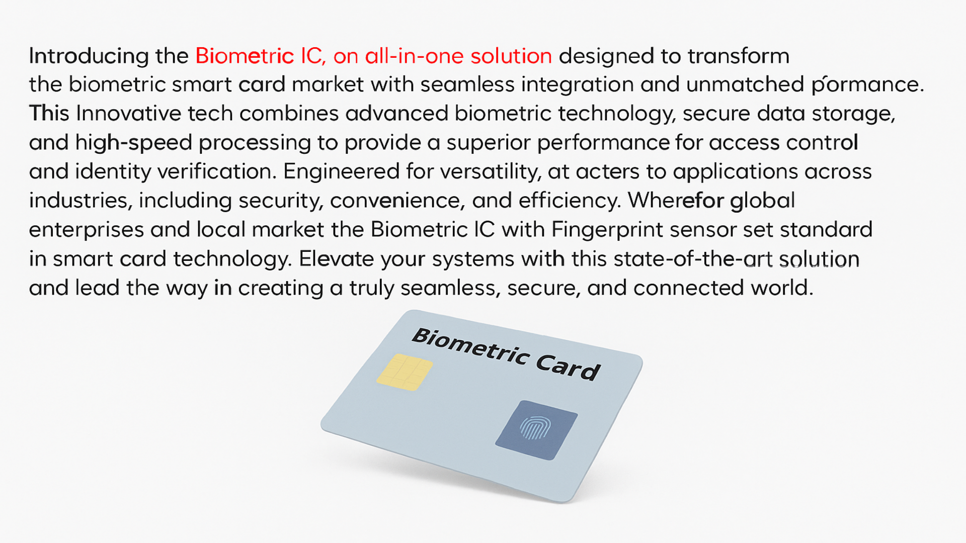 Biometric card